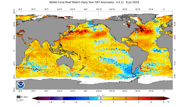 Sea temperatures are back to normal